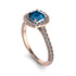 Cushion Blue Topaz Halo Engagement Ring - Jade No. 502