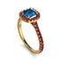 Cushion Blue Topaz Halo Engagement Ring - Jade No. 510