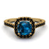Cushion Blue Topaz Halo Engagement Ring - Jade No. 507