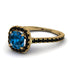 Cushion Blue Topaz Halo Engagement Ring - Jade No. 507 image 1