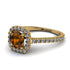 Cushion Brown Diamond Halo Engagement Ring - Jade No. 1101