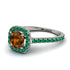 Cushion Brown Diamond Halo Engagement Ring - Jade No. 1106