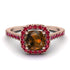 Cushion Brown Diamond Halo Engagement Ring - Jade No. 1111