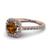 Cushion Brown Diamond Halo Engagement Ring - Jade No. 1102