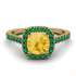 Cushion Citrine Halo Engagement Ring - Jade No. 604