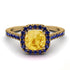 Cushion Citrine Halo Engagement Ring - Jade No. 613