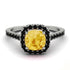 Cushion Citrine Halo Engagement Ring - Jade No. 609