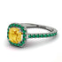 Cushion Citrine Halo Engagement Ring - Jade No. 606