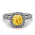 Cushion Citrine Halo Engagement Ring - Jade No. 603