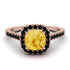 Cushion Citrine Halo Engagement Ring - Jade No. 608