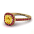 Cushion Citrine Halo Engagement Ring - Jade No. 610