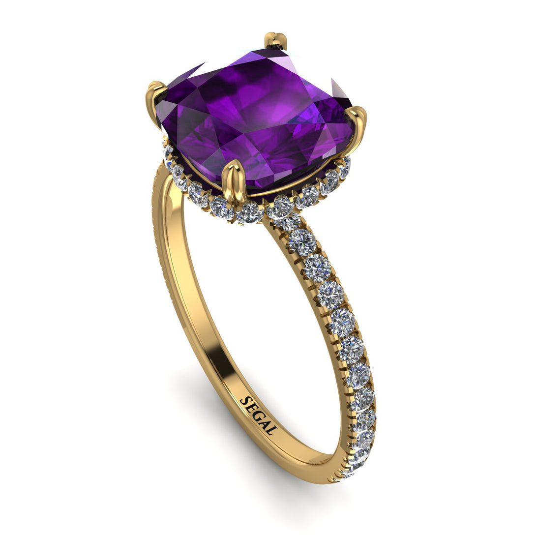 Cushion Hidden Amethyst Ring - Nova No. 301