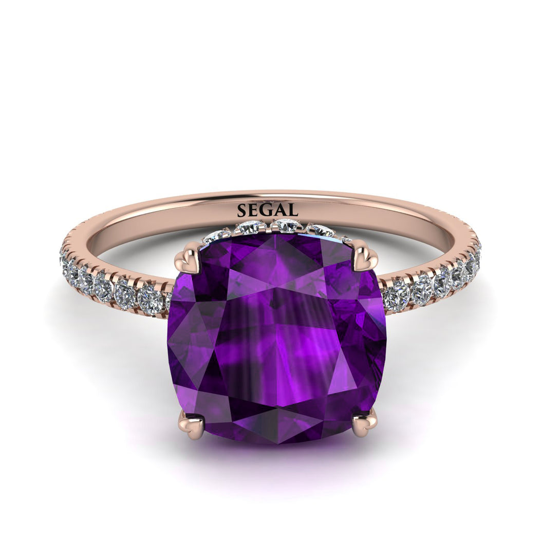 Cushion Hidden Amethyst Ring - Nova No. 302