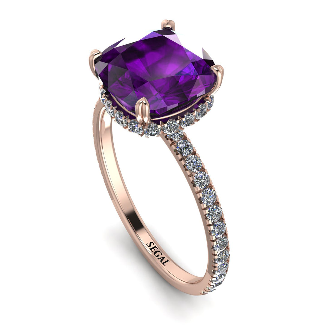 Cushion Hidden Amethyst Ring - Nova No. 302