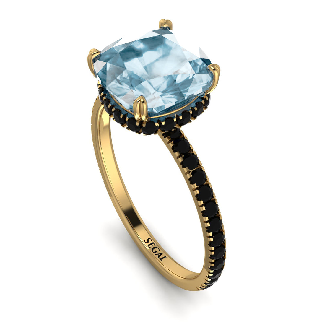 Cushion Hidden Aquamarine Ring - Nova No. 407