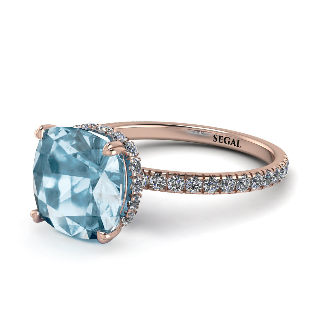 Cushion Hidden Aquamarine Ring - Nova No. 402