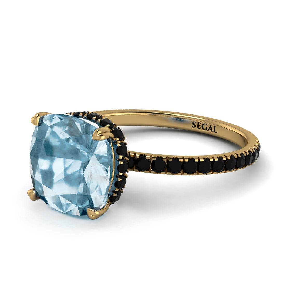 Cushion Hidden Aquamarine Ring - Nova No. 407