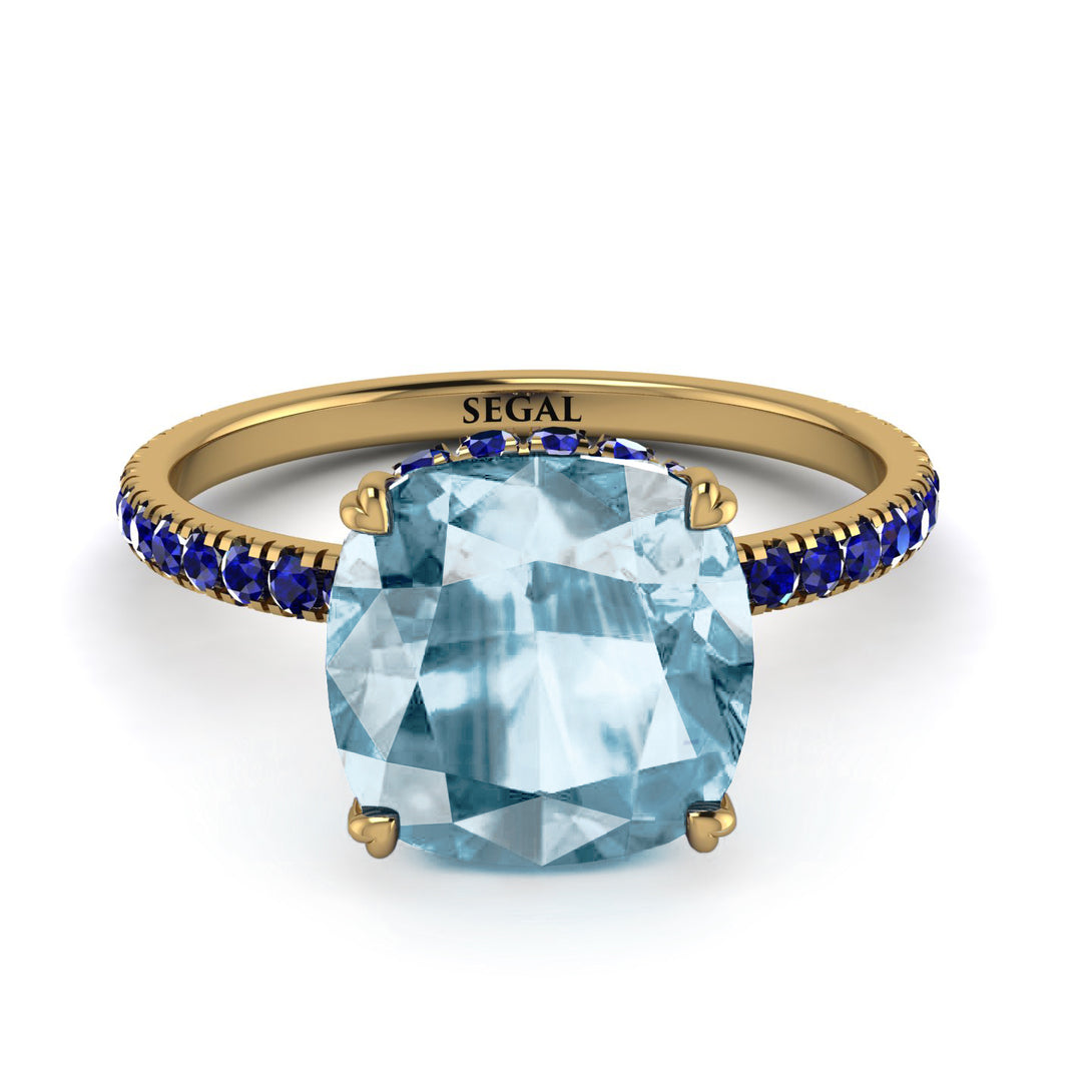 Cushion Hidden Aquamarine Ring - Nova No. 413