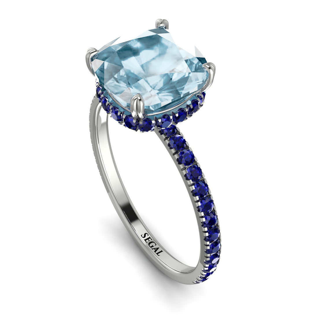 Cushion Hidden Aquamarine Ring - Nova No. 415