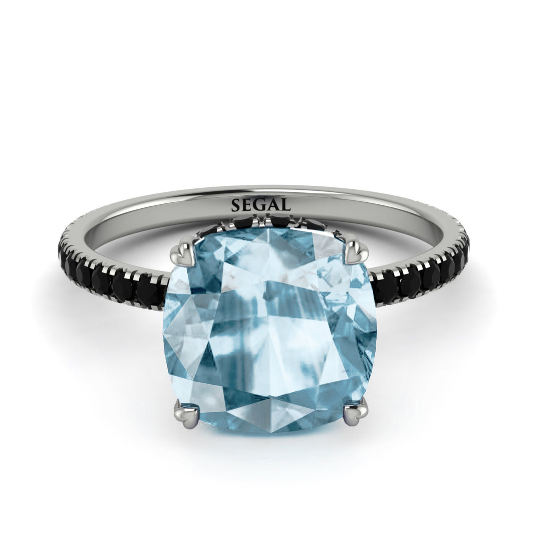 Cushion Hidden Aquamarine Ring - Nova No. 409