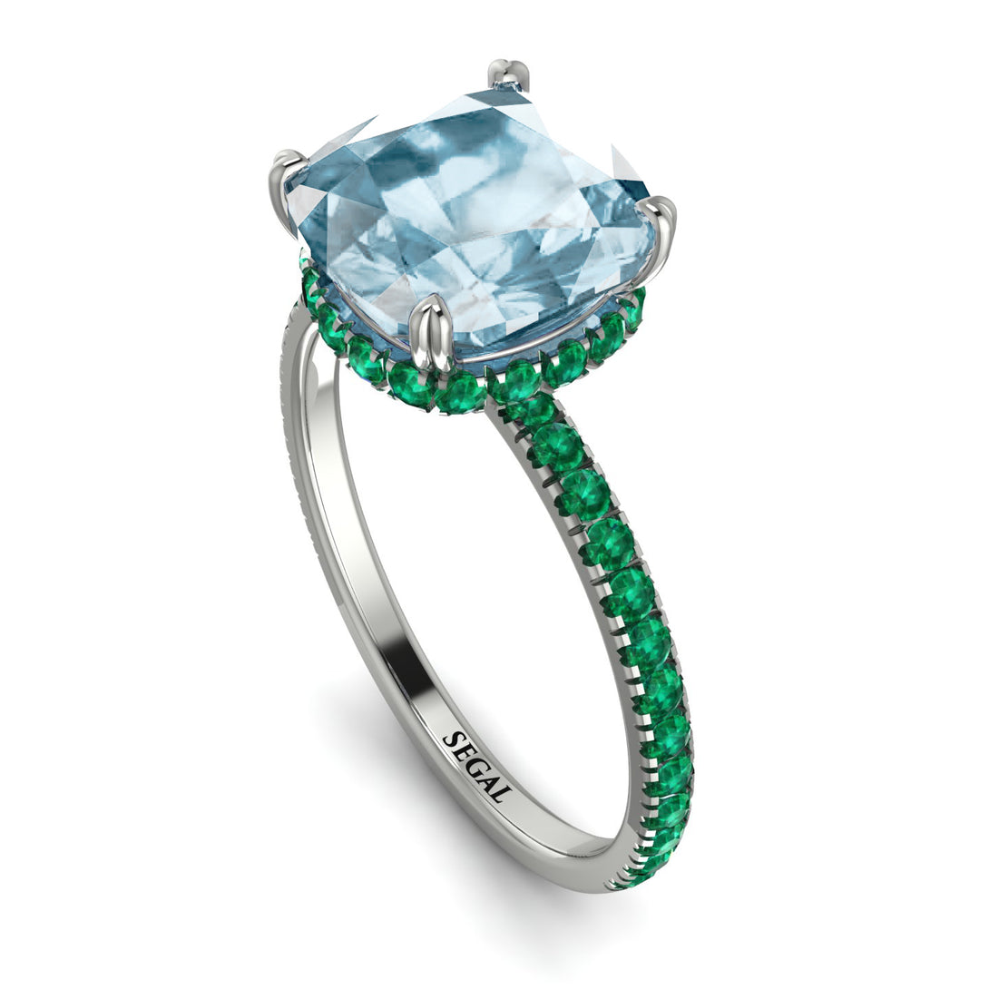 Cushion Hidden Aquamarine Ring - Nova No. 406