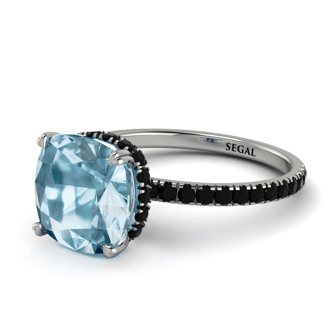 Cushion Hidden Aquamarine Ring - Nova No. 409