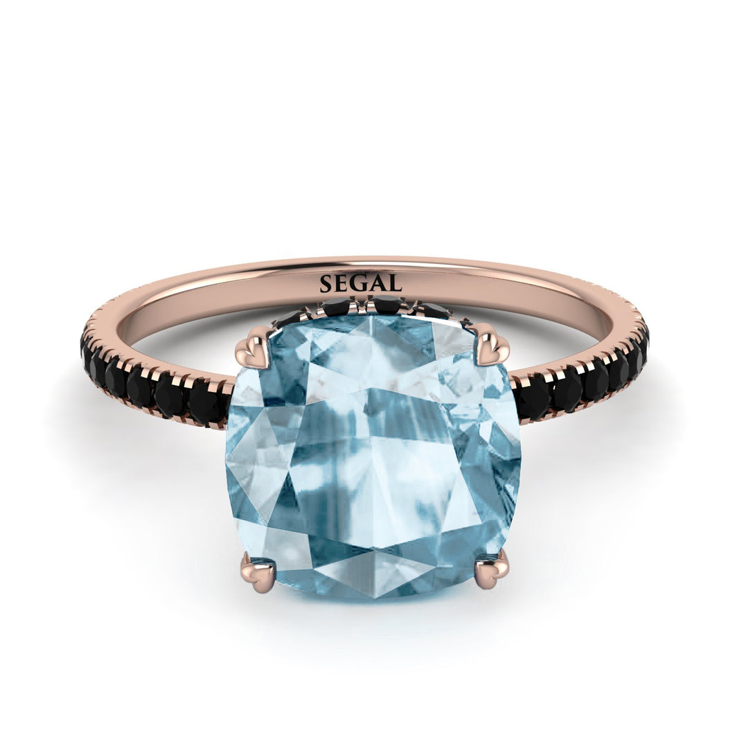 Cushion Hidden Aquamarine Ring - Nova No. 408