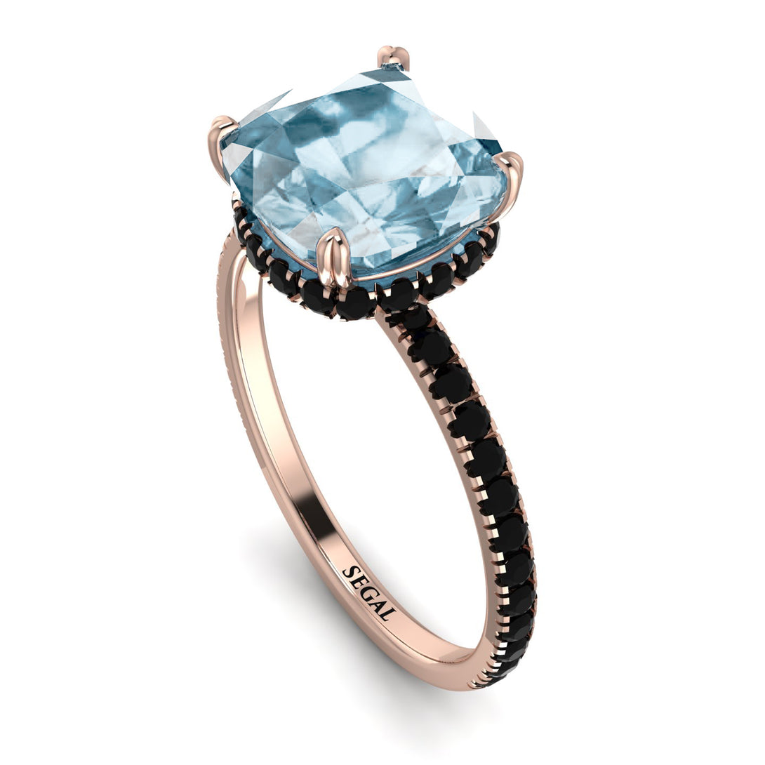 Cushion Hidden Aquamarine Ring - Nova No. 408