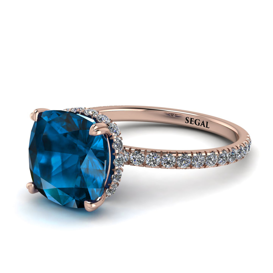 Cushion Hidden Blue Topaz Ring - Nova No. 502