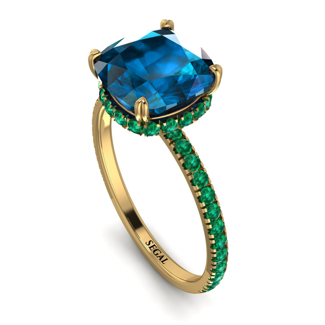 Cushion Hidden Blue Topaz Ring - Nova No. 504