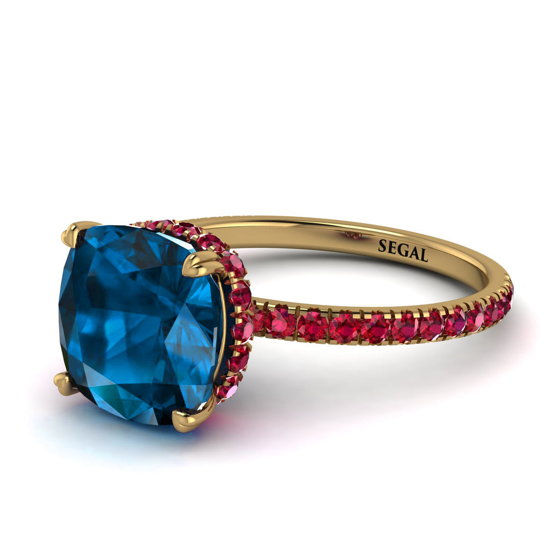 Cushion Hidden Blue Topaz Ring - Nova No. 510
