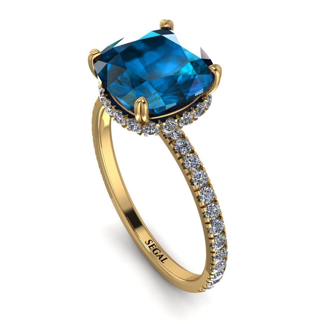 Cushion Hidden Blue Topaz Ring - Nova No. 501