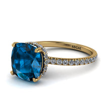 Cushion Hidden Blue Topaz Ring - Nova No. 501 image 1