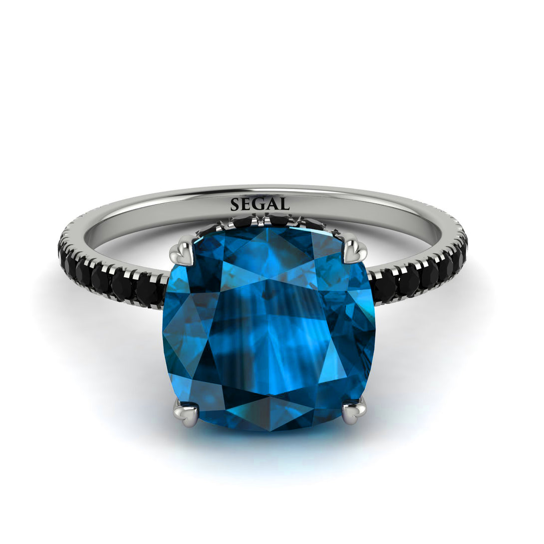 Cushion Hidden Blue Topaz Ring - Nova No. 509