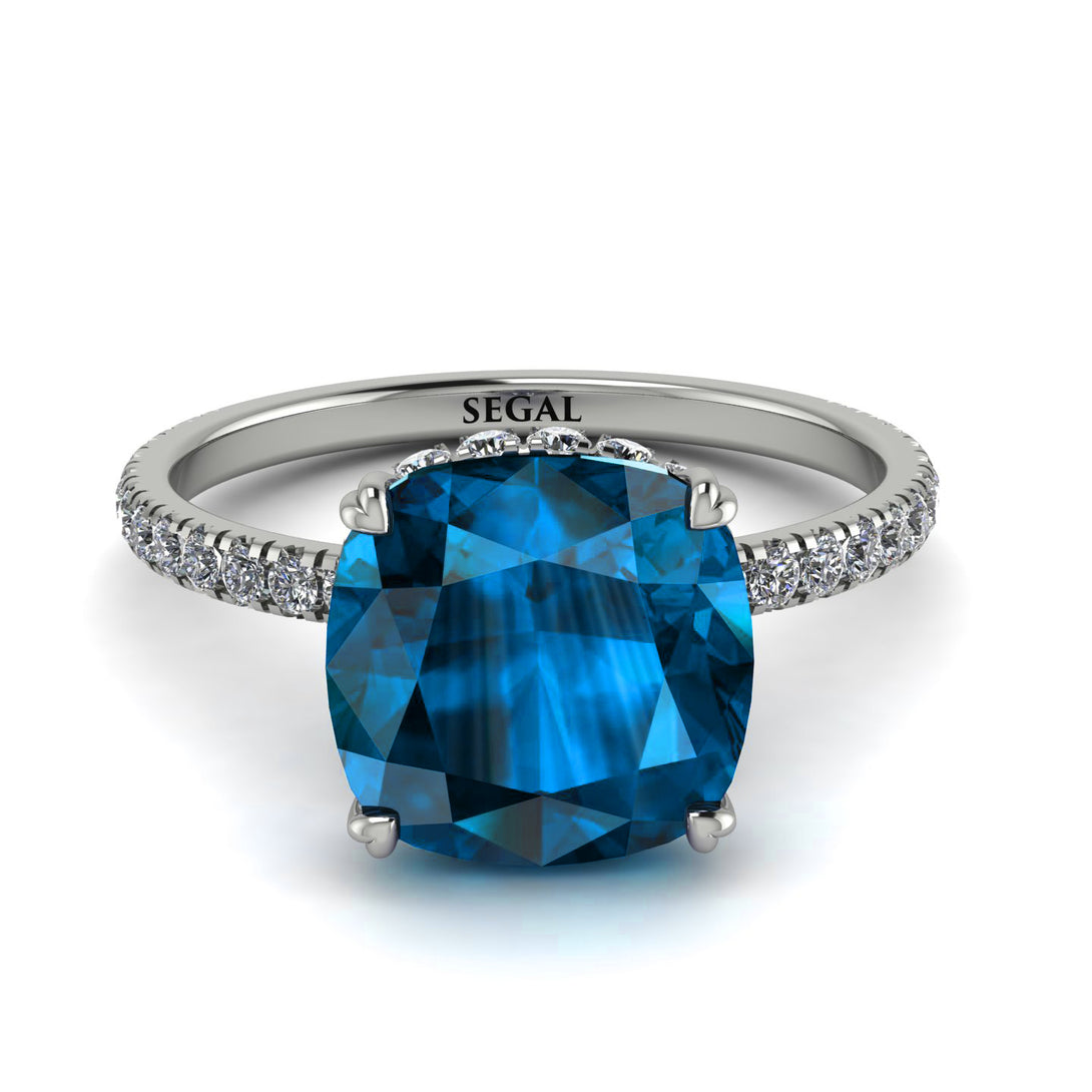 Cushion Hidden Blue Topaz Ring - Nova No. 503