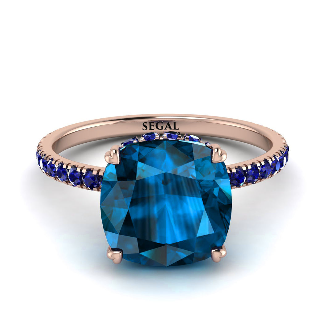 Cushion Hidden Blue Topaz Ring - Nova No. 514