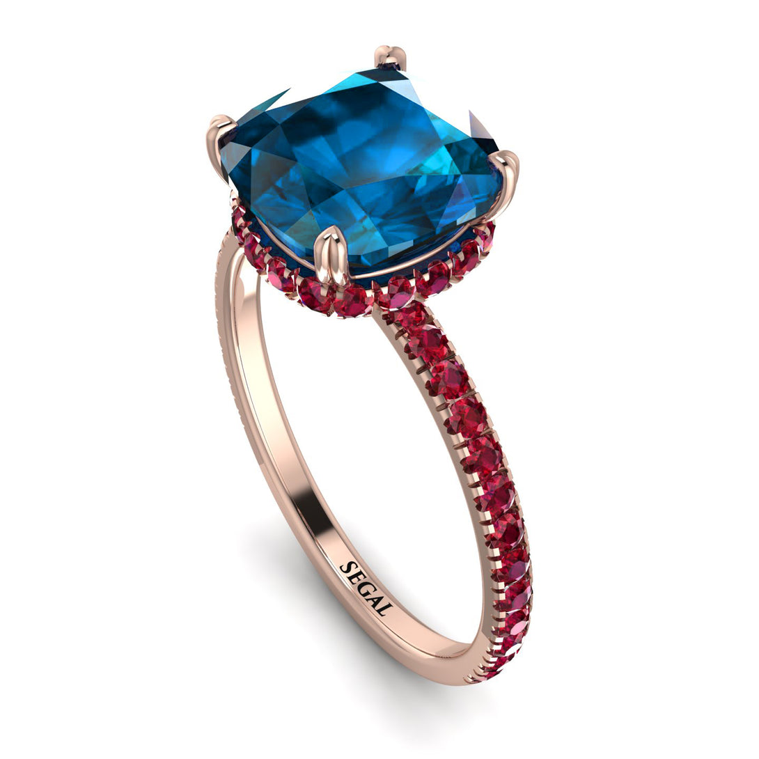 Cushion Hidden Blue Topaz Ring - Nova No. 511