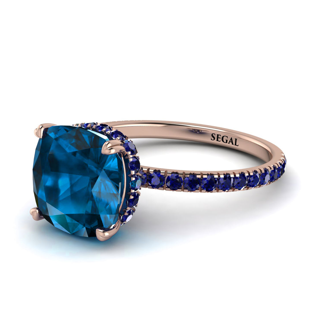 Cushion Hidden Blue Topaz Ring - Nova No. 514