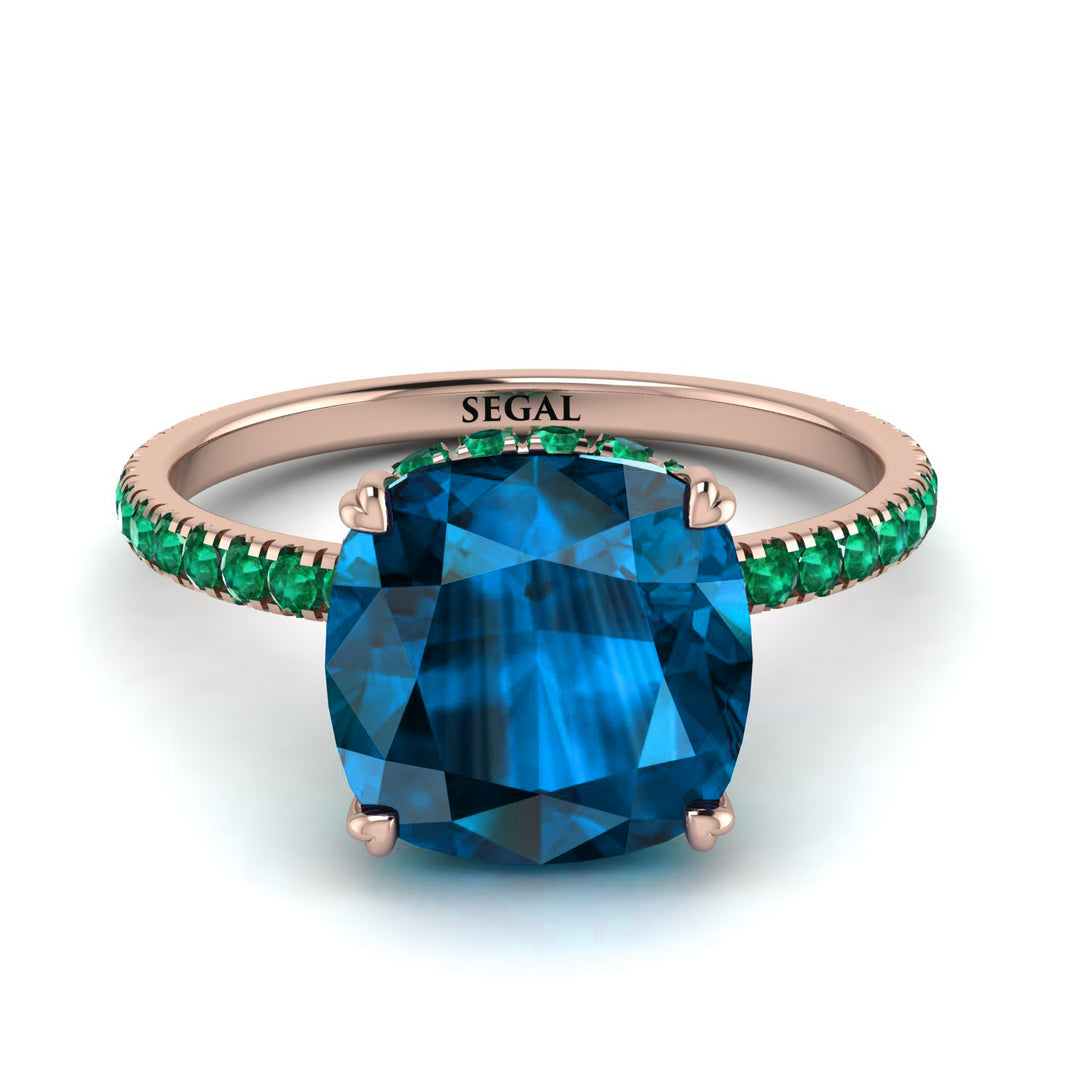 Cushion Hidden Blue Topaz Ring - Nova No. 505