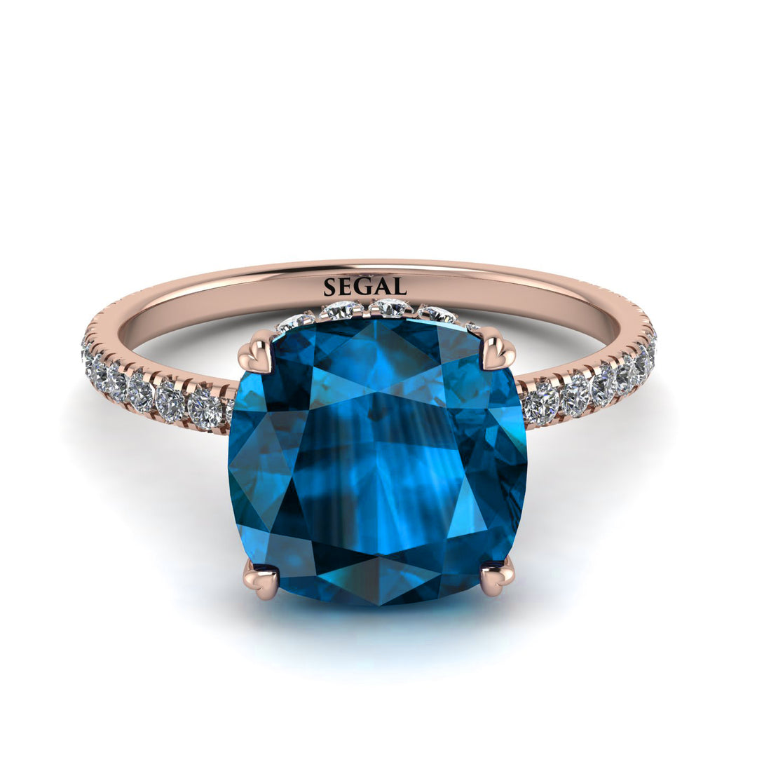Cushion Hidden Blue Topaz Ring - Nova No. 502