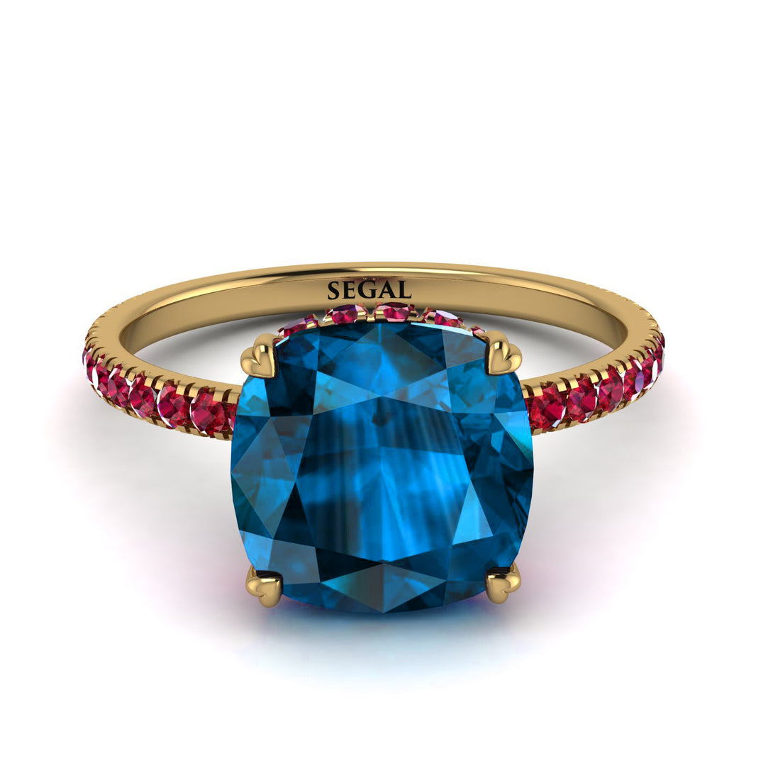 Cushion Hidden Blue Topaz Ring - Nova No. 510