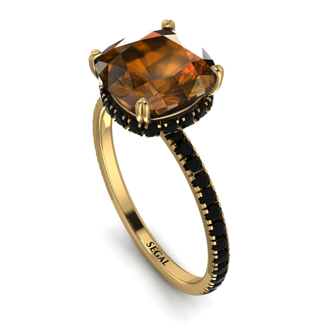 Cushion Hidden Brown Diamond Ring - Nova No. 1107