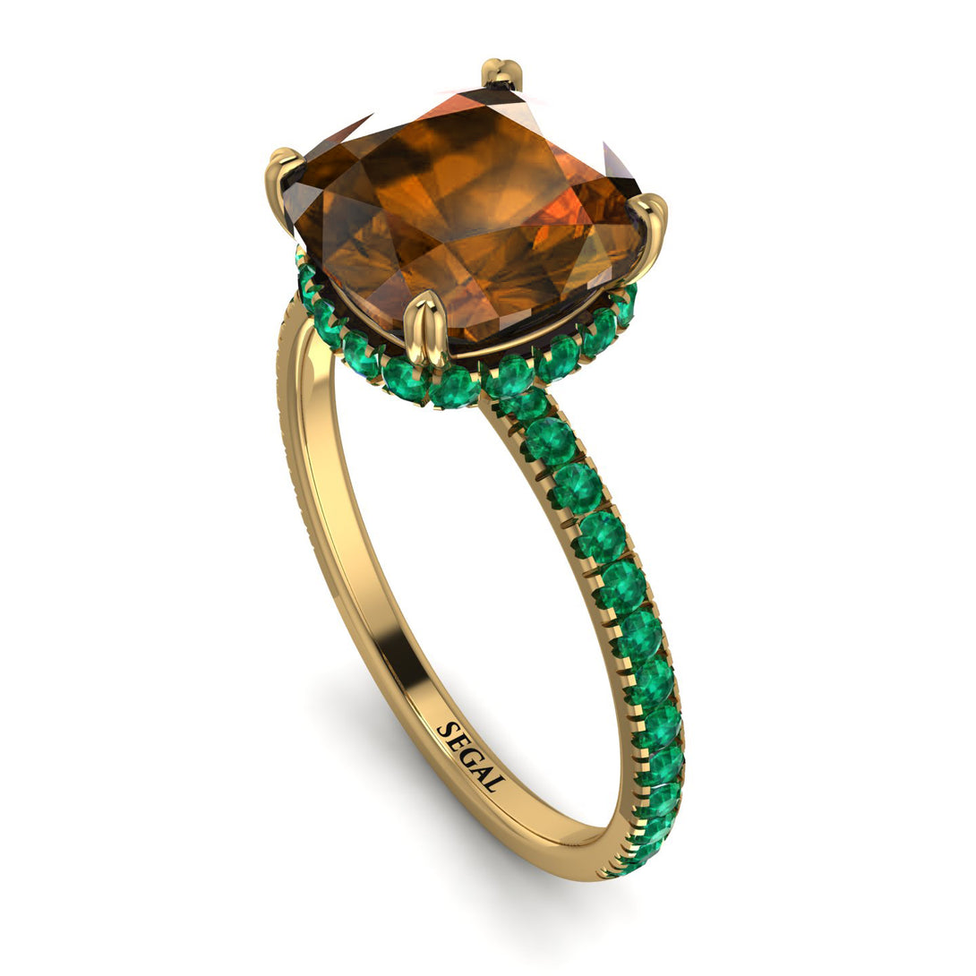 Cushion Hidden Brown Diamond Ring - Nova No. 1104