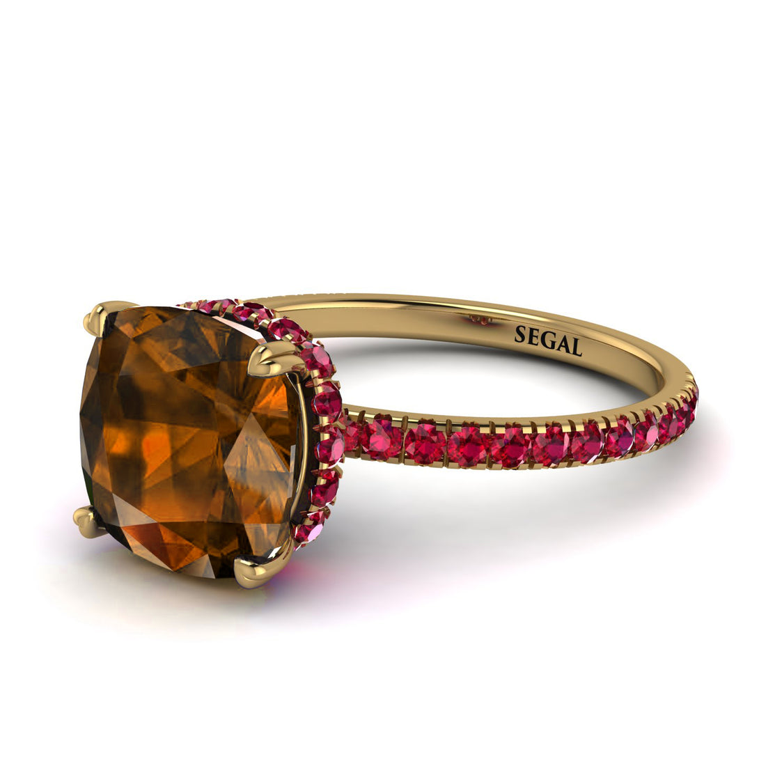 Cushion Hidden Brown Diamond Ring - Nova No. 1110