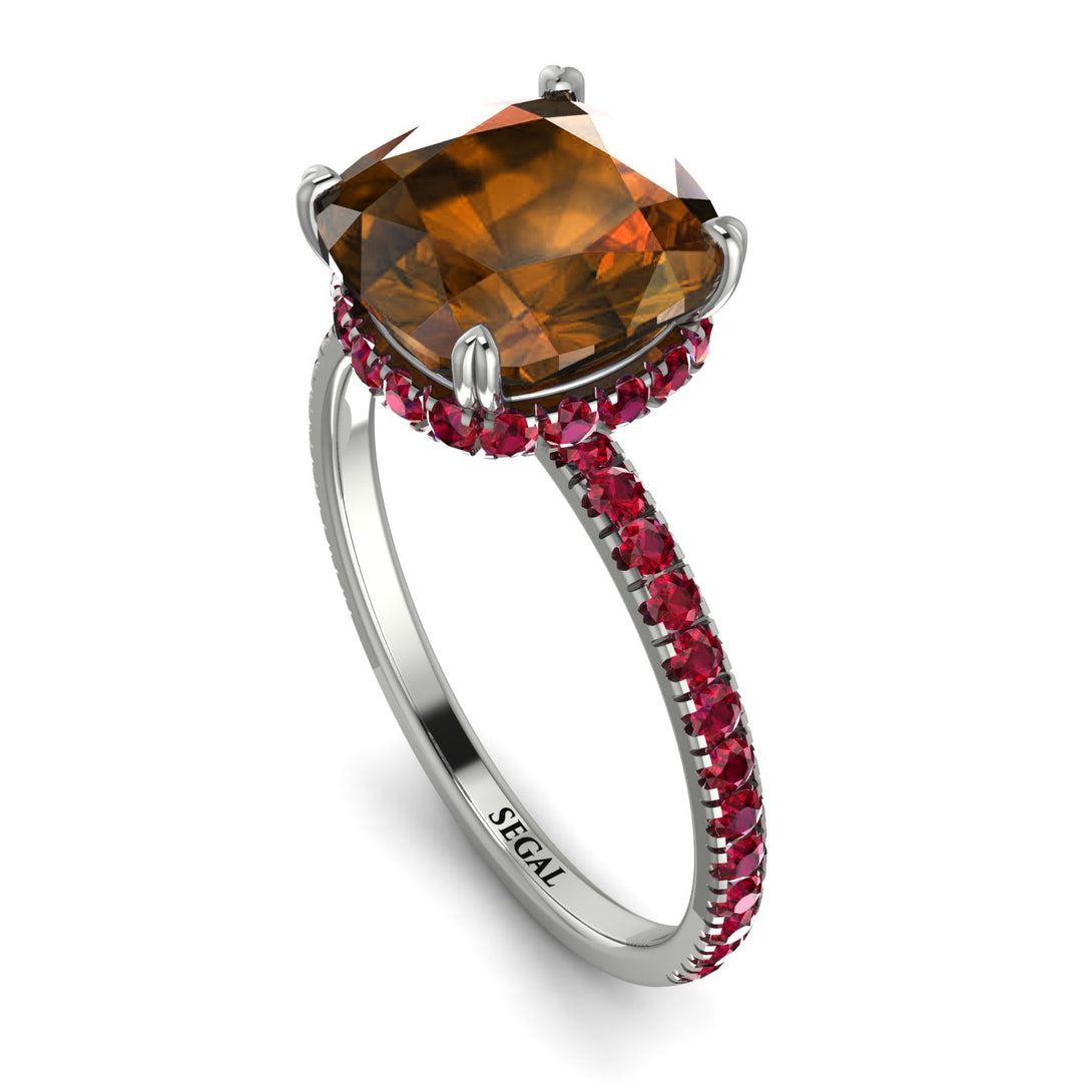 Cushion Hidden Brown Diamond Ring - Nova No. 1112