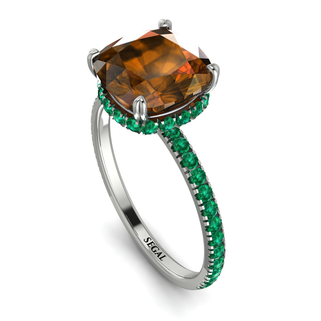 Cushion Hidden Brown Diamond Ring - Nova No. 1106
