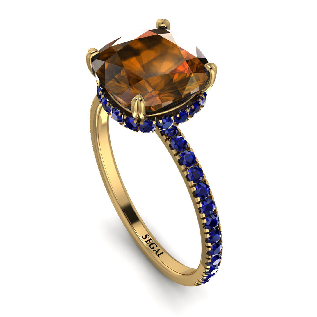 Cushion Hidden Brown Diamond Ring - Nova No. 1113