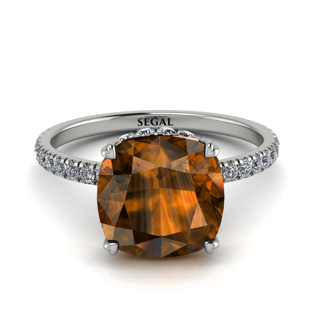 Cushion Hidden Brown Diamond Ring - Nova No. 1103