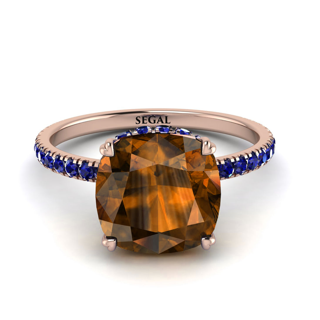 Cushion Hidden Brown Diamond Ring - Nova No. 1114