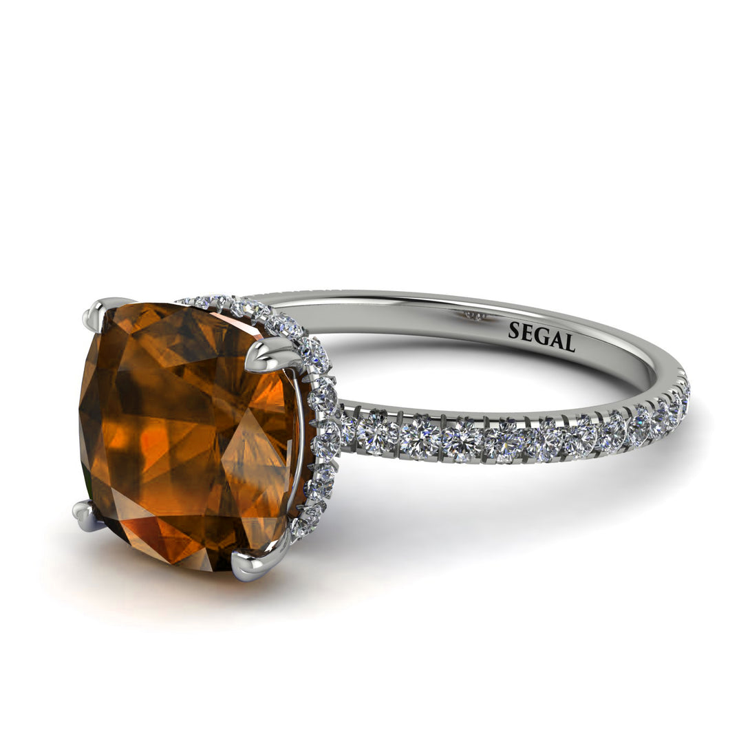 Cushion Hidden Brown Diamond Ring - Nova No. 1103
